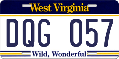 WV license plate DQG057