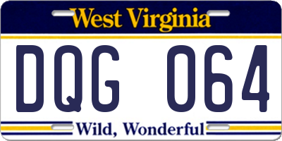 WV license plate DQG064