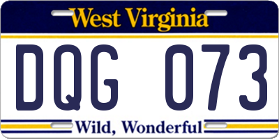 WV license plate DQG073