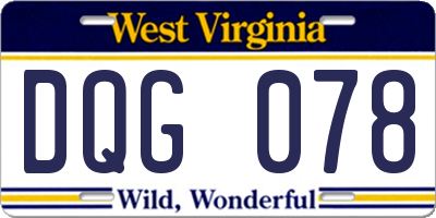 WV license plate DQG078