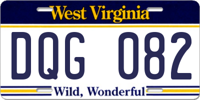 WV license plate DQG082
