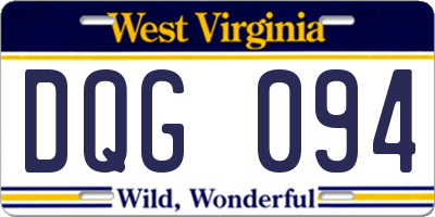 WV license plate DQG094