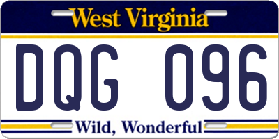WV license plate DQG096