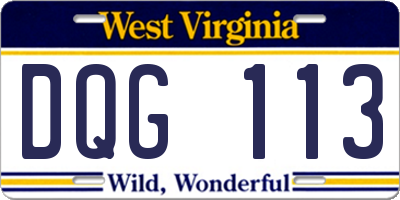 WV license plate DQG113