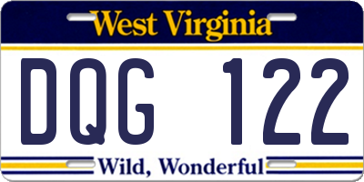 WV license plate DQG122