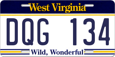 WV license plate DQG134