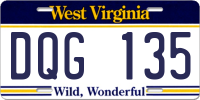 WV license plate DQG135