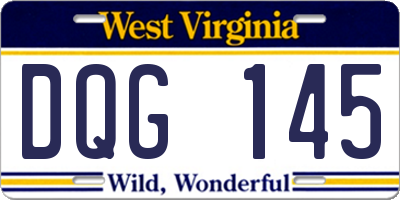 WV license plate DQG145