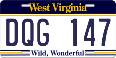 WV license plate DQG147