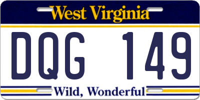 WV license plate DQG149