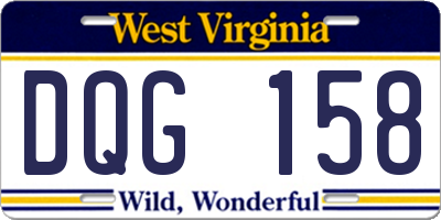 WV license plate DQG158