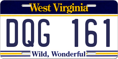 WV license plate DQG161