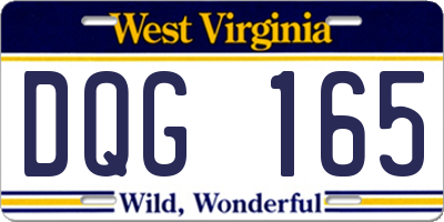 WV license plate DQG165