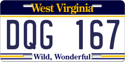 WV license plate DQG167