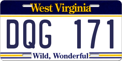 WV license plate DQG171