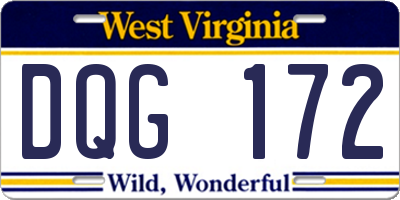 WV license plate DQG172