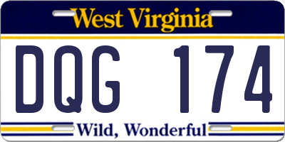 WV license plate DQG174