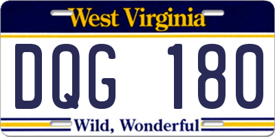 WV license plate DQG180
