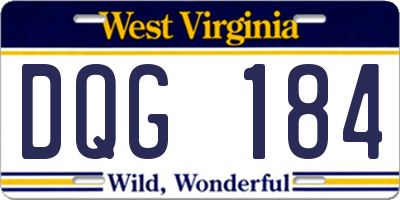 WV license plate DQG184
