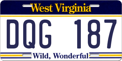 WV license plate DQG187