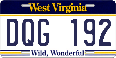 WV license plate DQG192