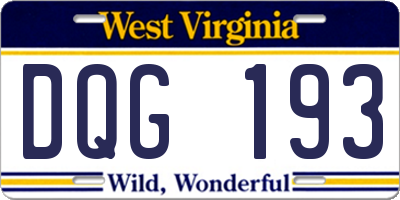 WV license plate DQG193