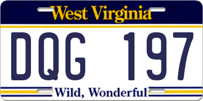 WV license plate DQG197