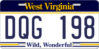 WV license plate DQG198