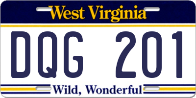 WV license plate DQG201