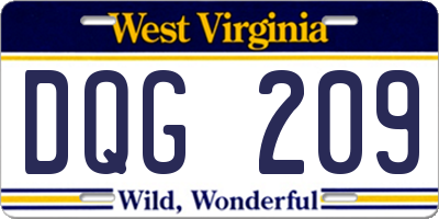 WV license plate DQG209