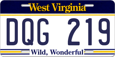 WV license plate DQG219