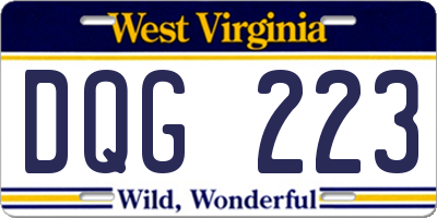 WV license plate DQG223