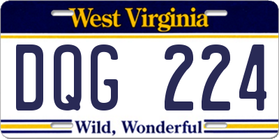 WV license plate DQG224