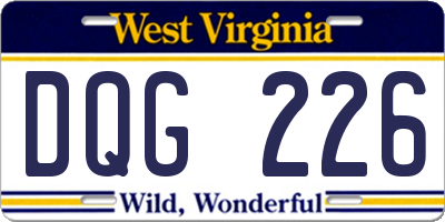 WV license plate DQG226