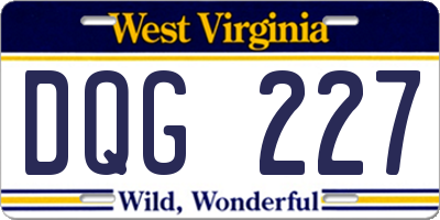 WV license plate DQG227
