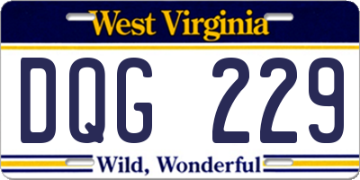 WV license plate DQG229