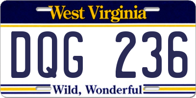 WV license plate DQG236