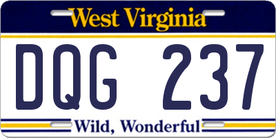 WV license plate DQG237