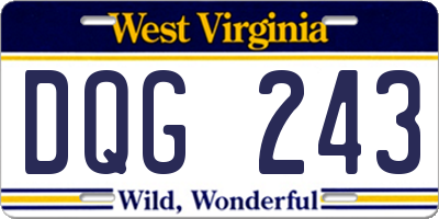 WV license plate DQG243
