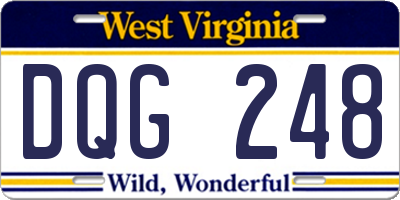 WV license plate DQG248