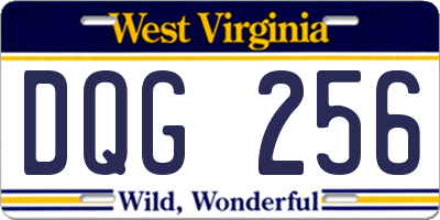 WV license plate DQG256