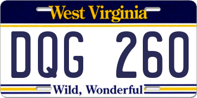 WV license plate DQG260
