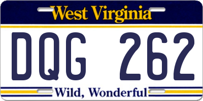 WV license plate DQG262