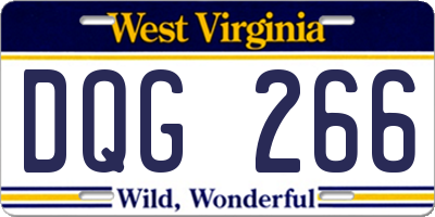 WV license plate DQG266