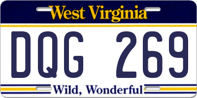 WV license plate DQG269