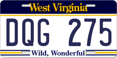 WV license plate DQG275
