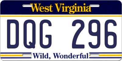 WV license plate DQG296