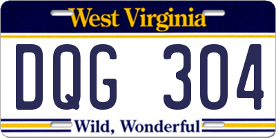 WV license plate DQG304