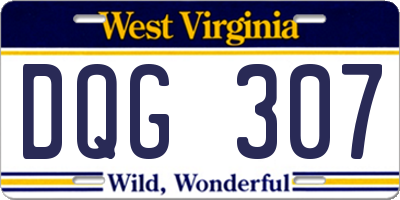 WV license plate DQG307