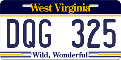 WV license plate DQG325